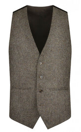 Abraham Moon Brown Tweed Waistcoat